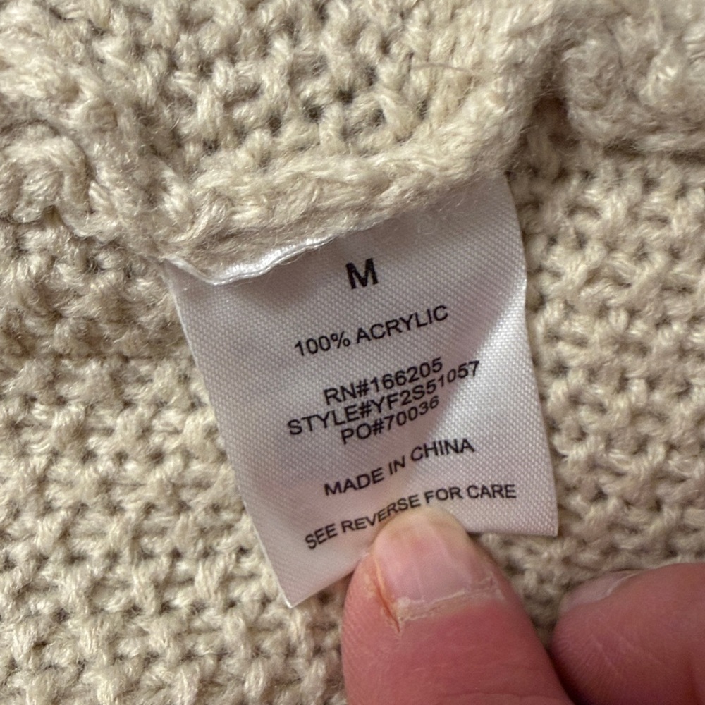 Lucky Brand Cream Cable Knit Sweater Dress Size M - Picture 8 of 8
